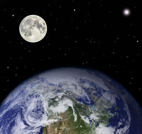 Earth and moon